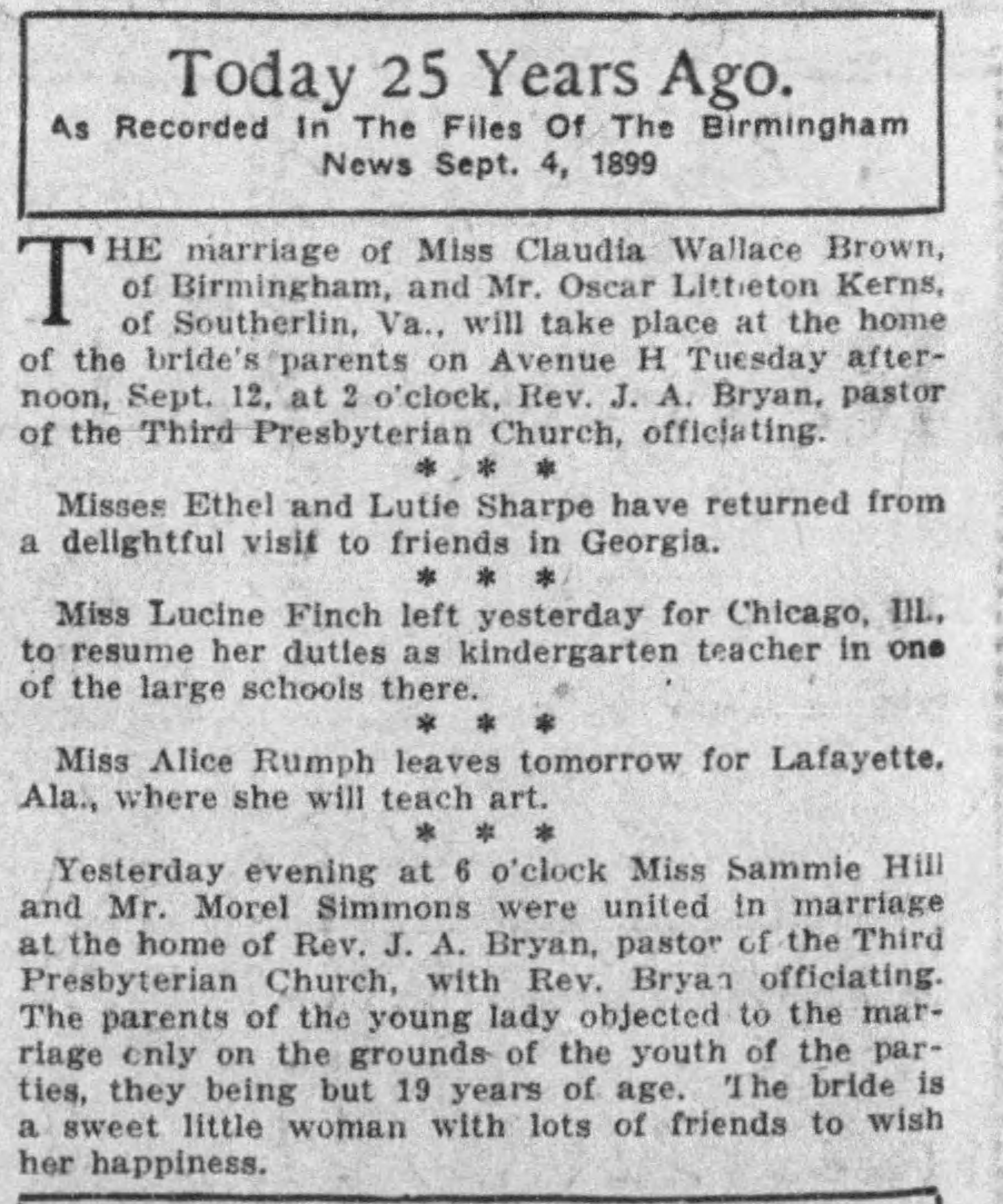 Brown-Kerns and Hill Simmons